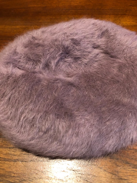 Vintage Wool angora 10 in Beret Hat - image 6