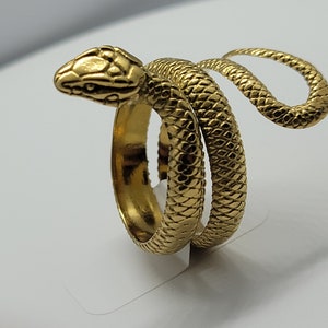 Vintage Snake Ring in 18k Gold Finished Stainless Steel - Etsy