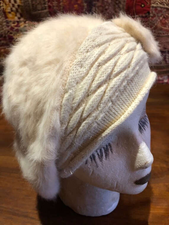 Vintage Wool angora 10 in Beret Hat - image 6