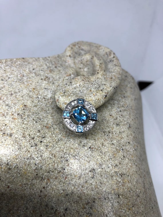 Vintage Mixed Genuine Blue Topaz Gemstone Filigre… - image 1