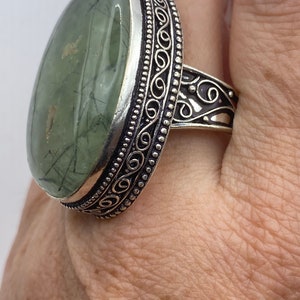 Vintage Green Moss Agate Cocktail Ring