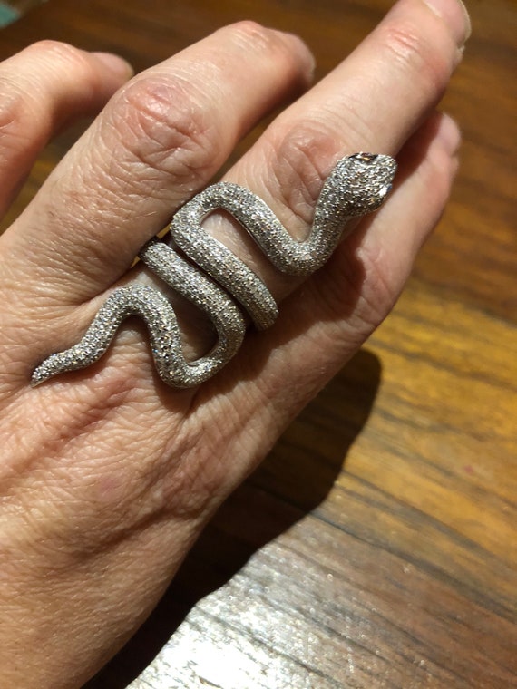 Sterling silver snake coil ring adjustable
