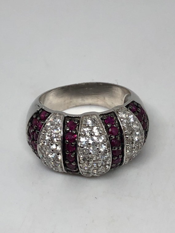 Vintage Handmade Pink Ruby Setting Sterling Silve… - image 9