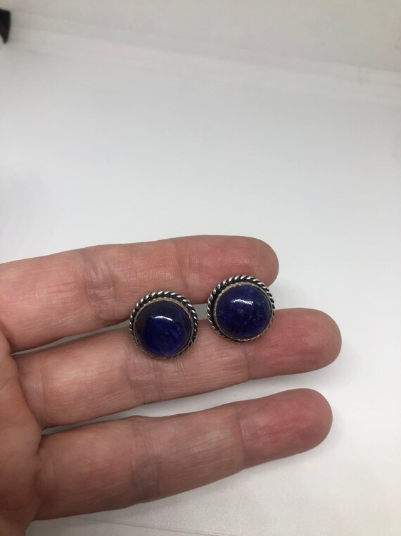 Vintage Blue Sapphire Cuff Links - image 3