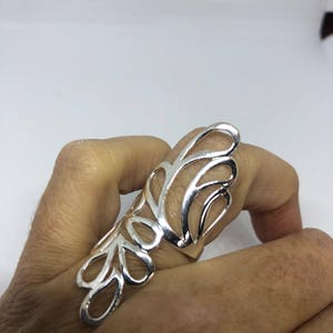 Vintage  925 Sterlin Silver Flower Spoon Ring