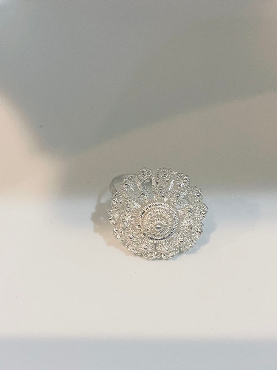 Vintage 925 Sterling Silver Filigree Ring - image 5