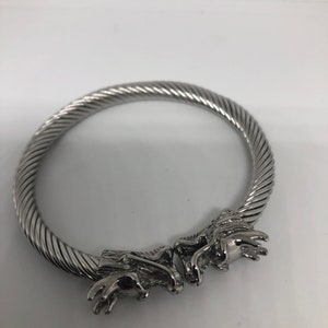 Vintage Style Unisex Mens dragon Stainless Steel Bangle Bracelet