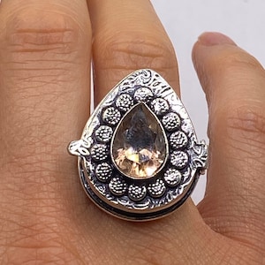 Weiße Vintage Gift Bronze Pillbox Ring