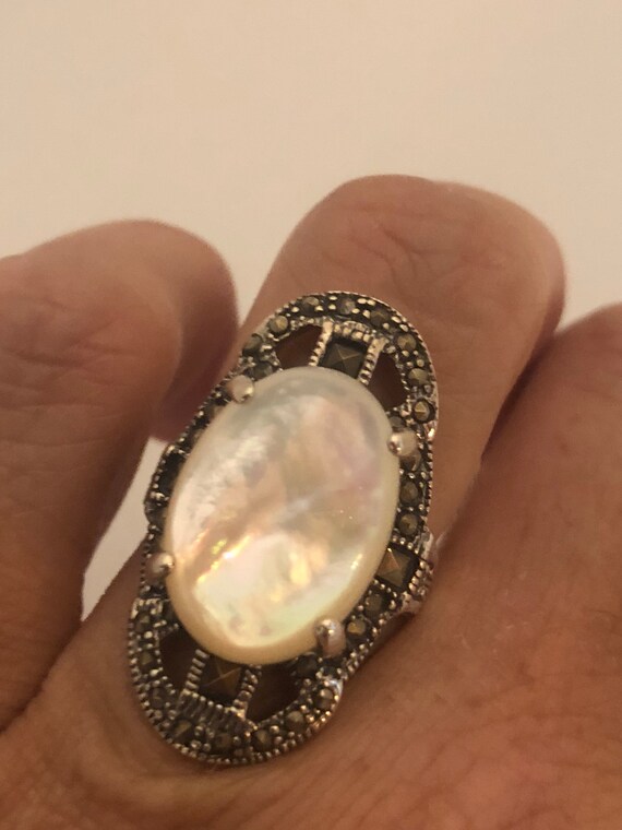 Vintage Mother of Pearl 925 Sterling Silver Marcas