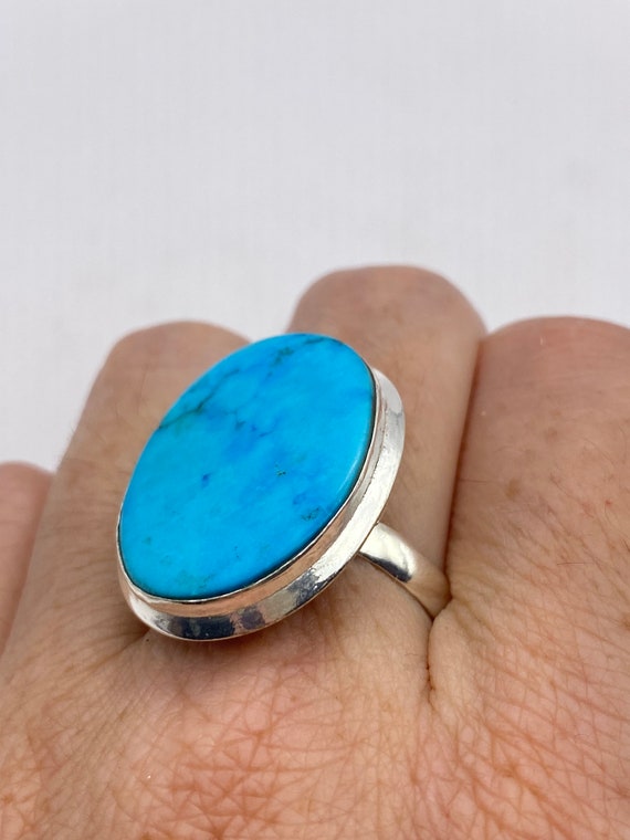 Vintage Blue Genuine Tibetan Turquoise Ring Size … - image 2