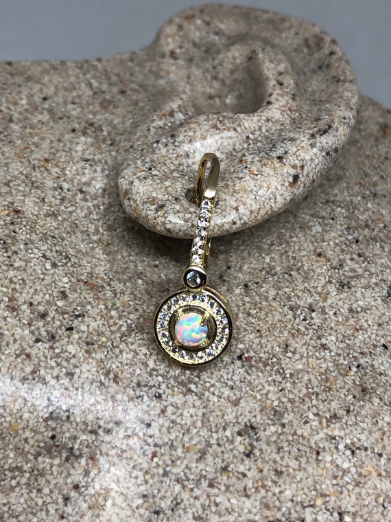 Vintage White Opal Earrings White Sapphire 925 St… - image 6