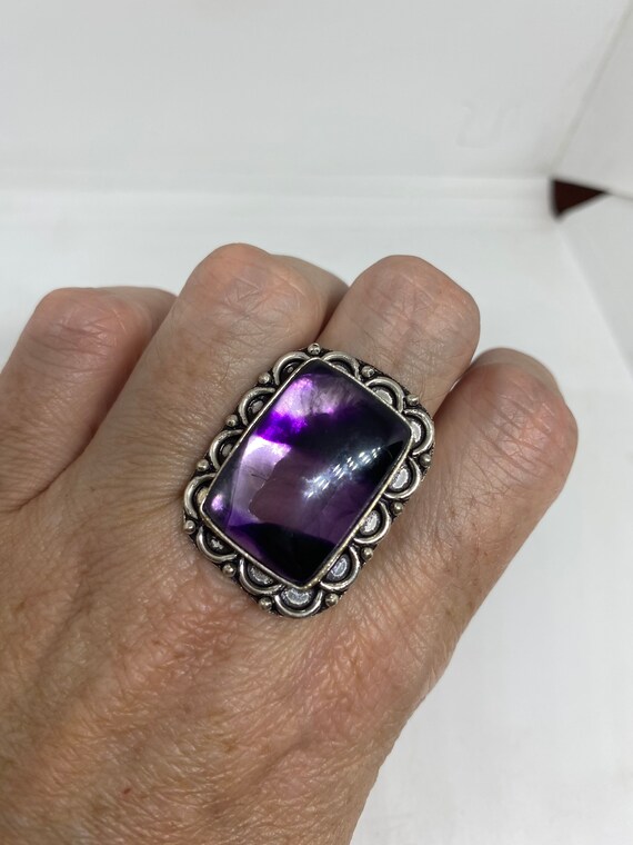 Vintage Genuine Amethyst Ring Size 8 - image 1