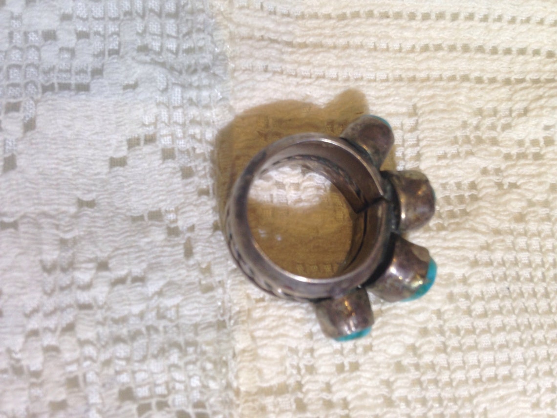 Vintage Genuine Native American Turquoise 925 Sterling Silver Ring - Etsy