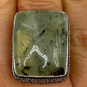 Vintage Green Moss Agate Cocktail Ring