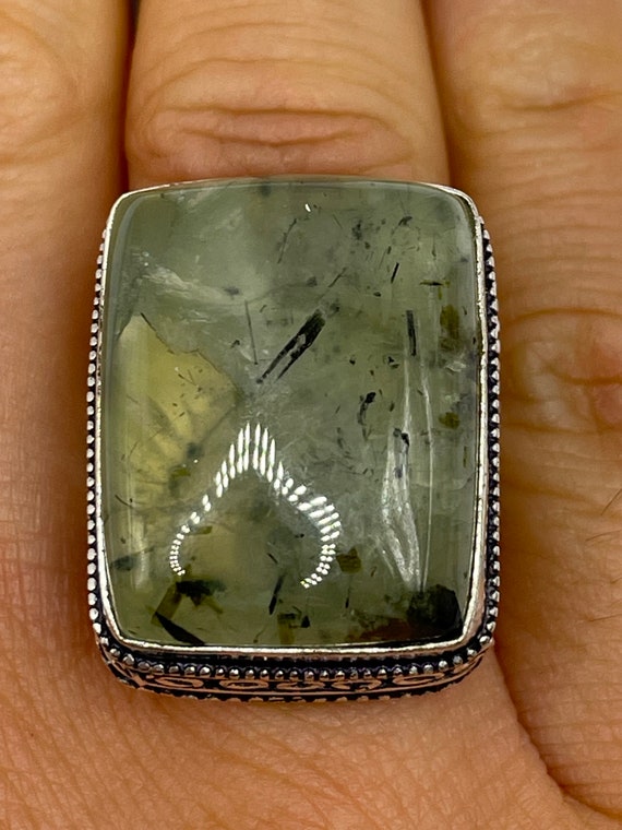 Vintage Green Moss Agate Cocktail Ring