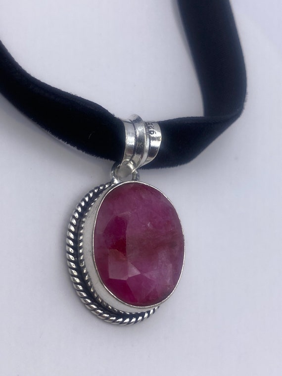 Vintage Antique Pink Raw Ruby Choker Necklace
