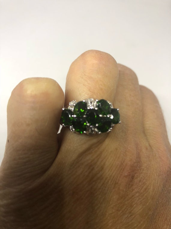 Vintage Handmade Green Chrome Diopside  Filigree … - image 8