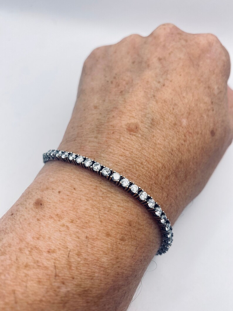 Vintage Cubic Zirconia Bracelet 925 Sterling shops Silver
