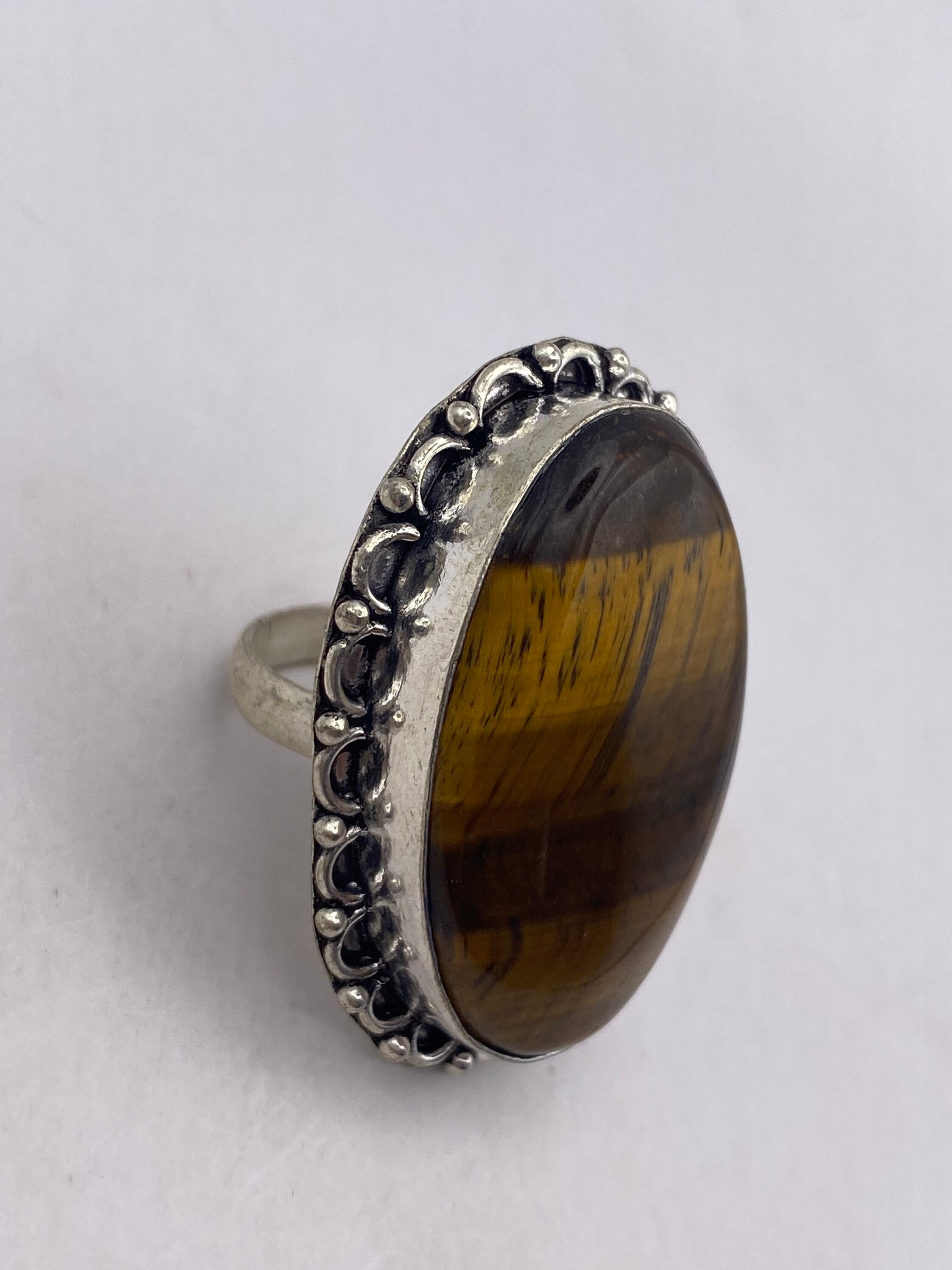 Bague Oeil de Tigre Argent 925 Manika T54