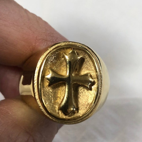 Mens Cross Ring Etsy