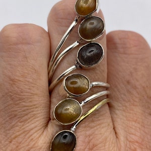Vintage Genuine Bronze Moonstone Adjustable Ring