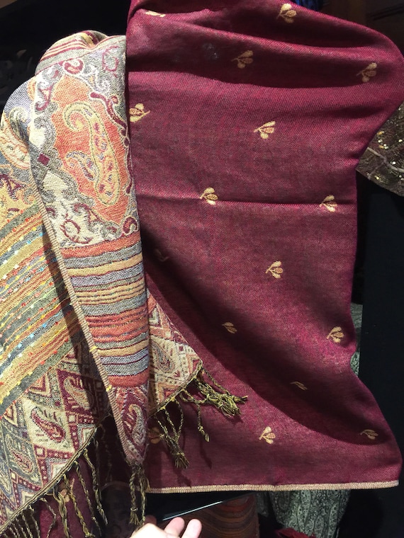 Scialle 100% Seta Con Frange, Oro - Foto 9