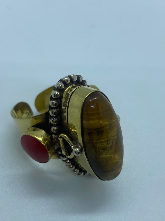Vintage Poison Pillbox Ring Adjustable Bronze - image 8
