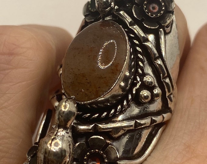 Vintage Sunstone Bird Statement Ring Size 8 - Etsy