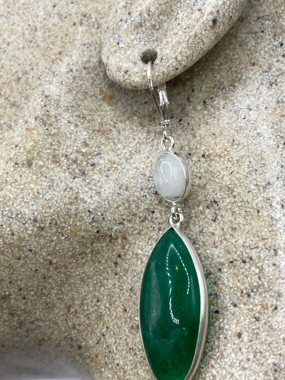 Vintage Genuine Raw Emerald Gemstone Filigree Ste… - image 3