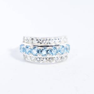 Vintage Genuine Blue Topaz 925 Sterling Silver Ring