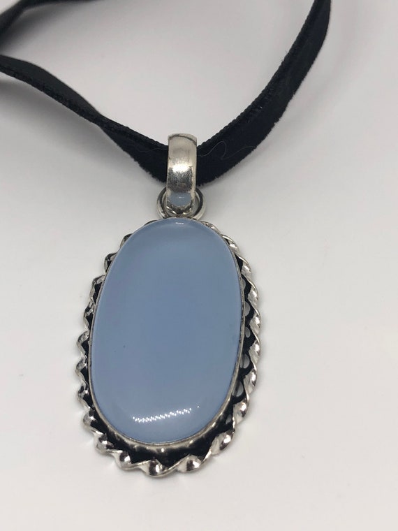 Hand Made Blue chalcedony Choker Necklace - image 6