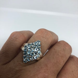 Vintage Handmade Pale Genuine Green Amethyst 925 Sterling Silver Gothic Ring