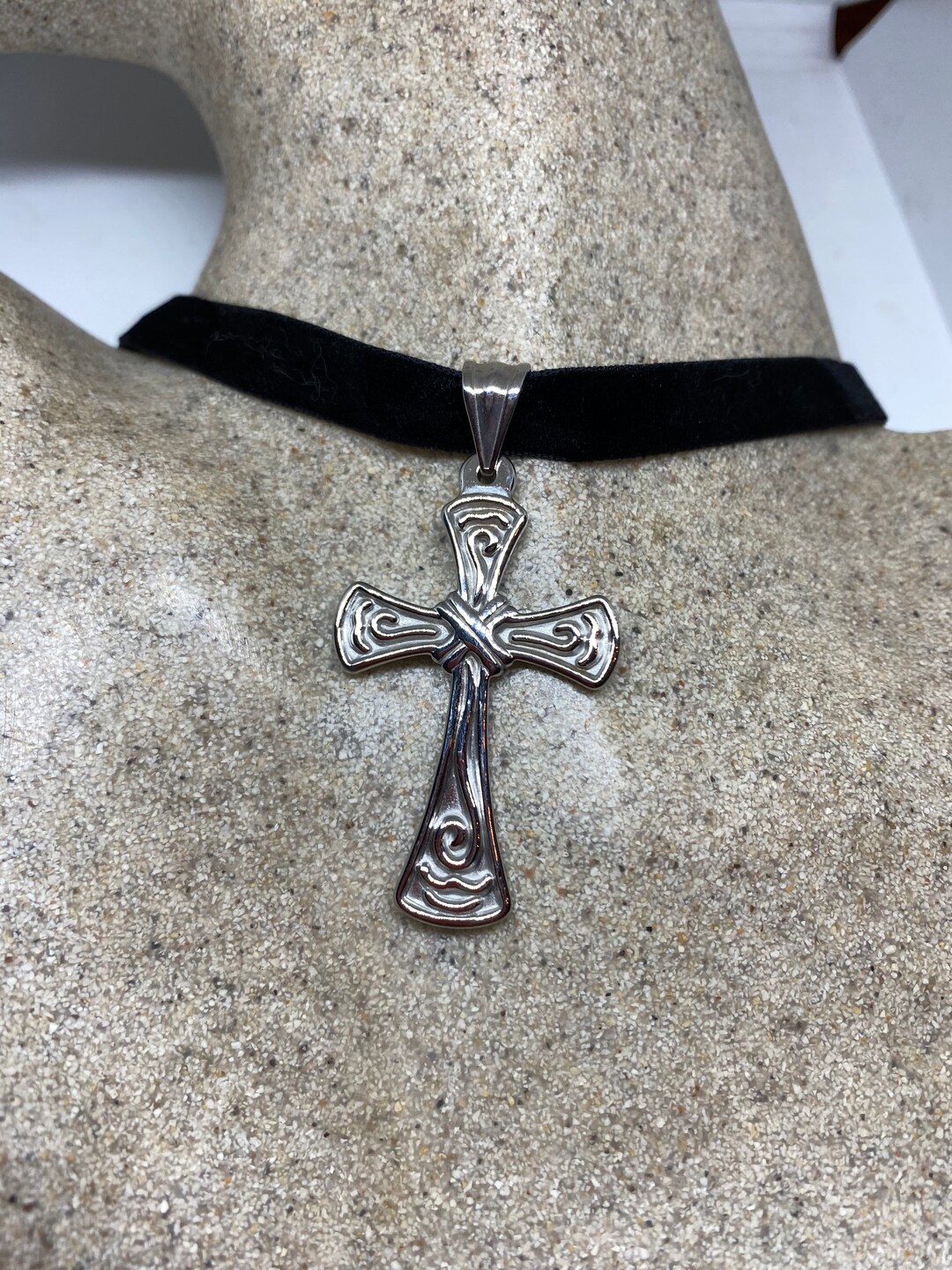 Vintage Celtic Silver Stainless Steel Cross Pendant Necklace - Etsy