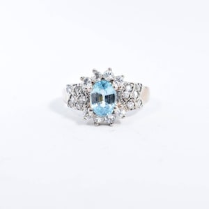 Vintage Genuine Blue Topaz 925 Sterling Silver Ring