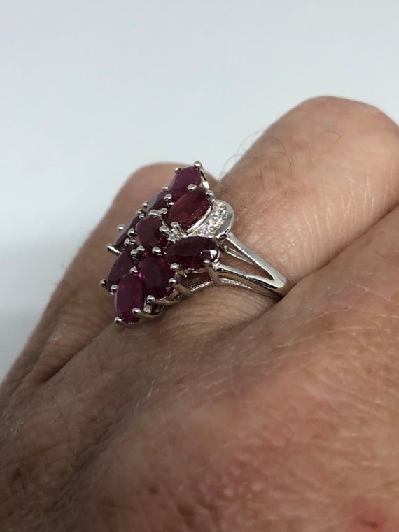 Vintage Handmade Pink Ruby and White Sapphire Set… - image 6