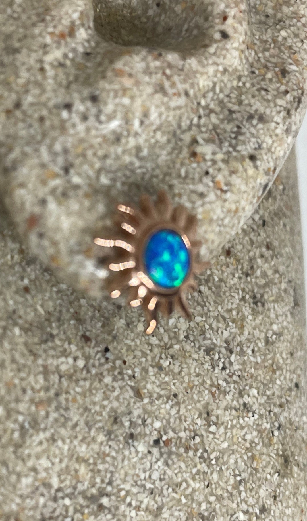 Orecchini a bottone in opale blu: orecchini in argento sterling 925