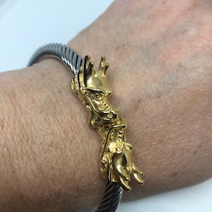 Vintage Style Unisex Mens dragon Stainless Steel Bangle Bracelet