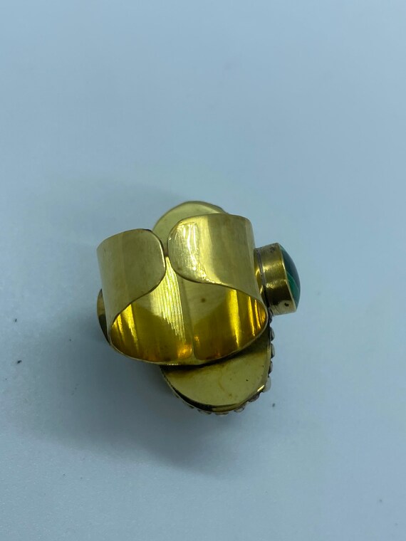 Large Stone Brass Knuckle poison pillbox Adjustab… - image 6