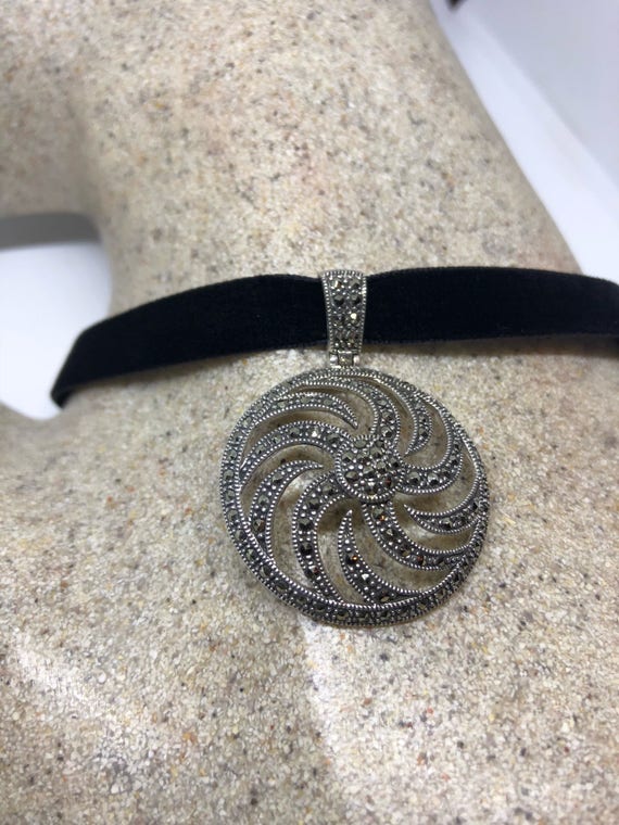 Collier Ras Du Cou Vintage En Argent Sterling Avec Marquisettes - Occasion, Bijou Ancien