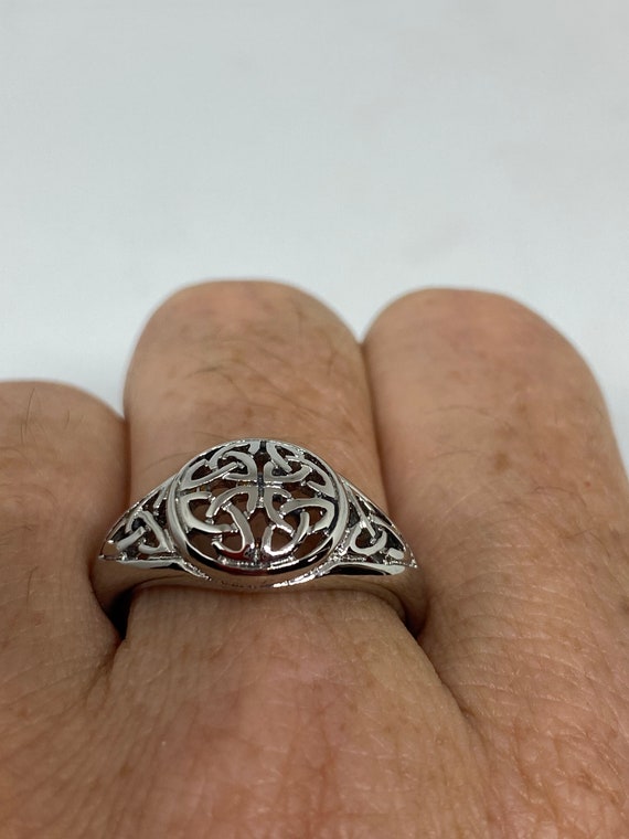 Vintage Celtic Knot stainless  steel Band Ring
