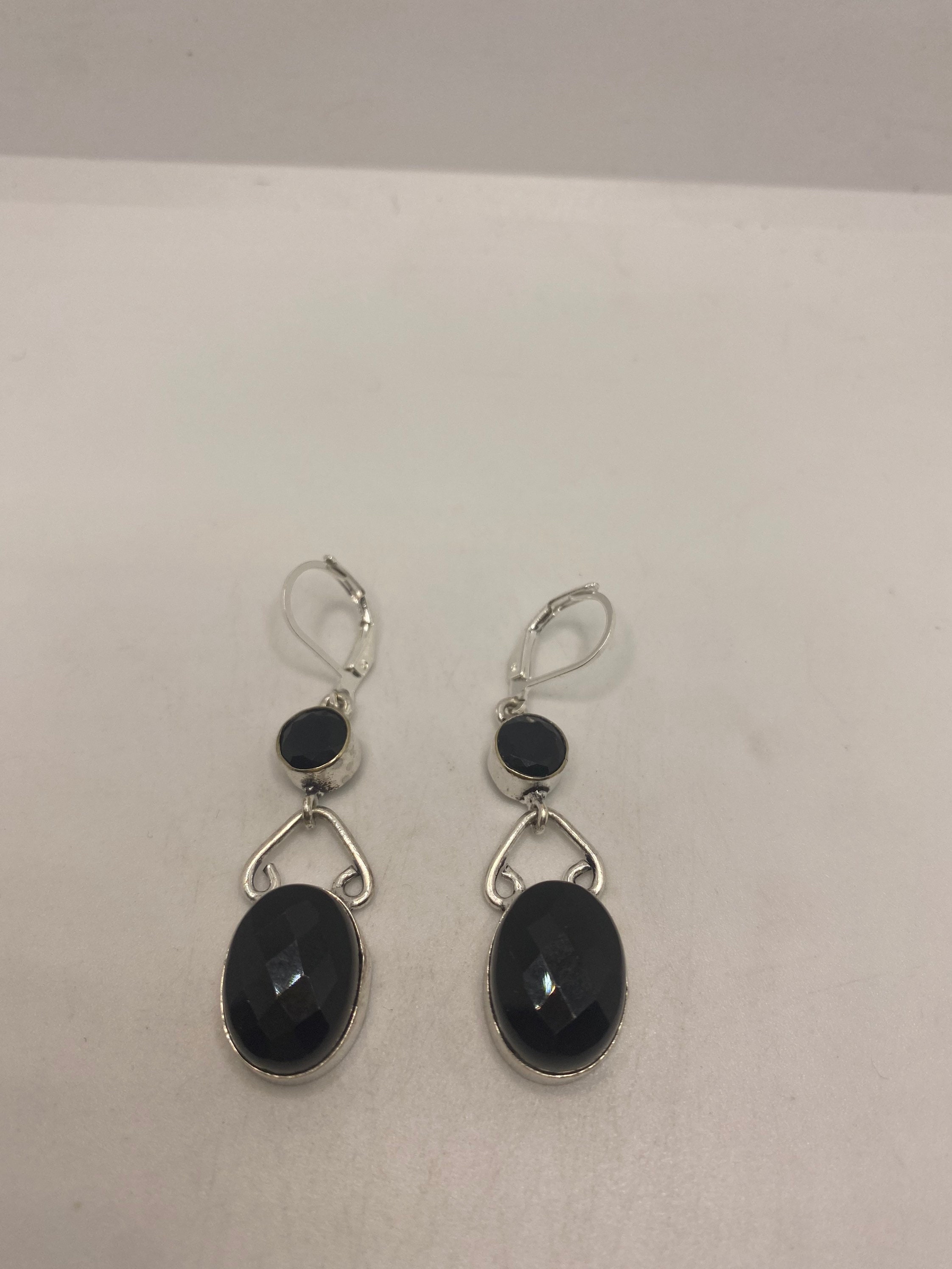 Orecchini Pendenti Vintage In Onice Nero E Argento 925 – Forma A Mandorla, Filigrana, Stile Bohémien, Regalo In Scatola