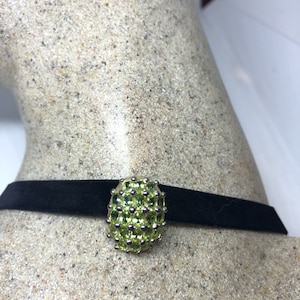 Vintage Handmade 925 Sterling Silber Echter Peridot Anhänger