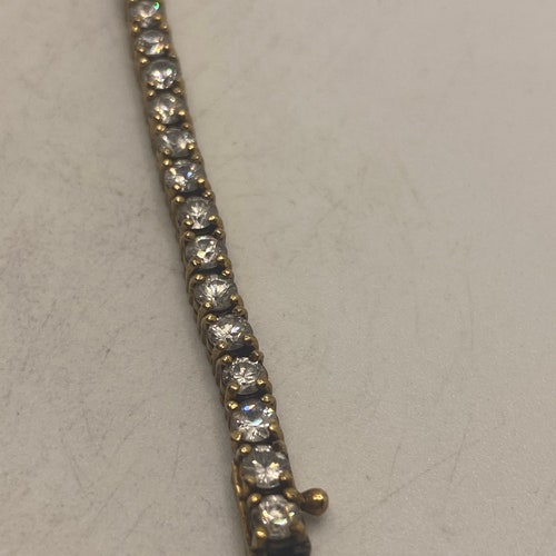Handmade Genuine White Sapphires shops 925 Sterling Silver Tennis Bracelet