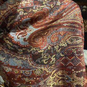 Jamawar Paisley Brocade Pashmina Scarf Wrap Shawl