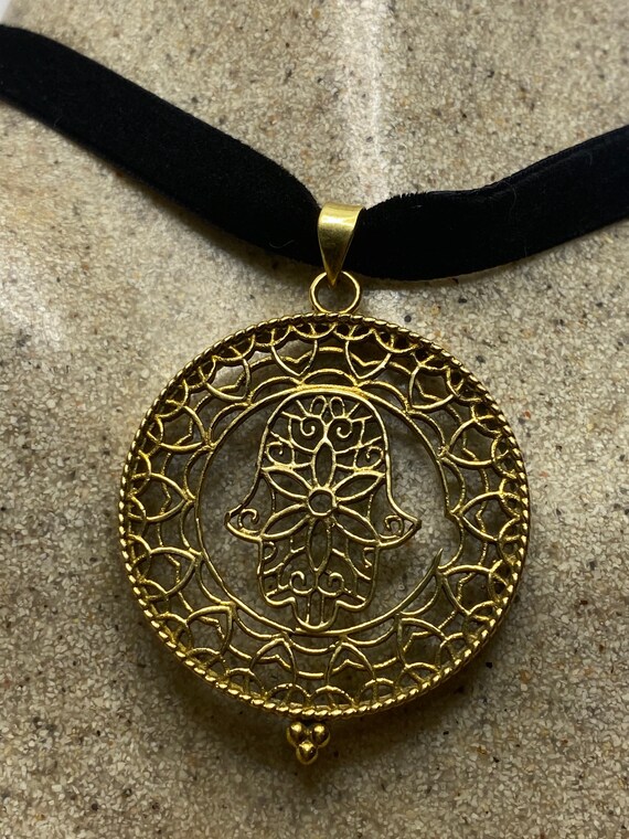 Collana Girocollo In Velluto Nero Con Ciondolo Occhio Di Fatima Blu E Argento - Gioielli Retrò Per Donne E Ragazze, Regalo Simbolico - 3