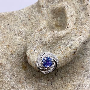 Vintage Handmade 925 Sterling Silver Blue Mystic Topaz Earrings