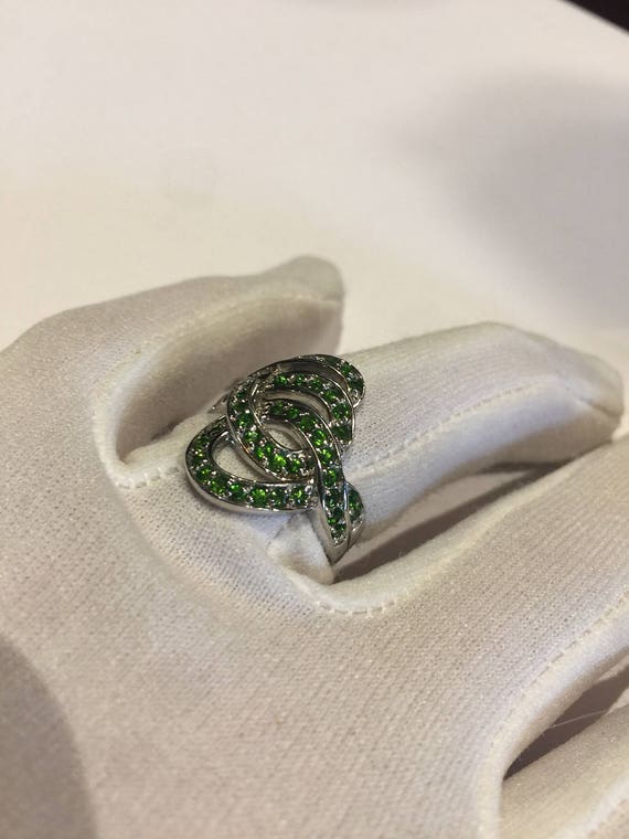 Vintage Handmade Green Chrome Diopside  Filigree … - image 5