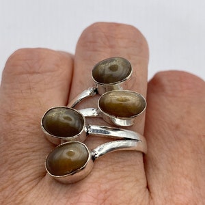Vintage Genuine Bronze Moonstone Adjustable Ring