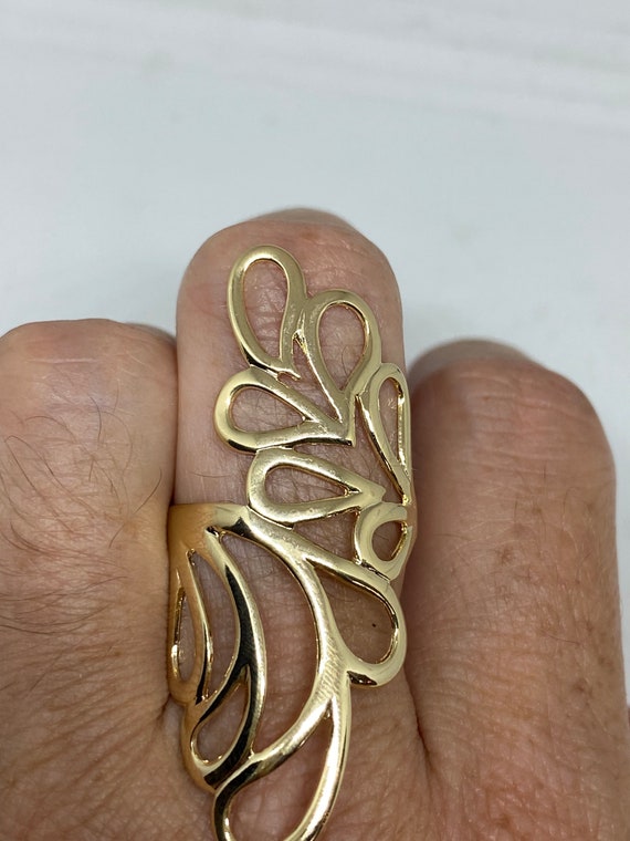 Vintage 9K Gold Filled Spoon Ring - image 1