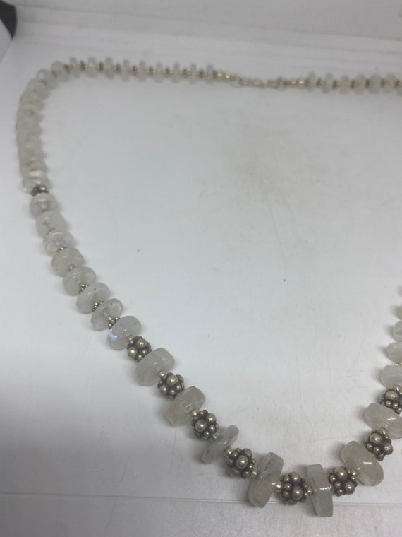 Vintage Moroccan Rainbow Moonstone Crystal Neckla… - image 2